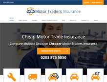 Tablet Screenshot of motortraderinsurance.co.uk